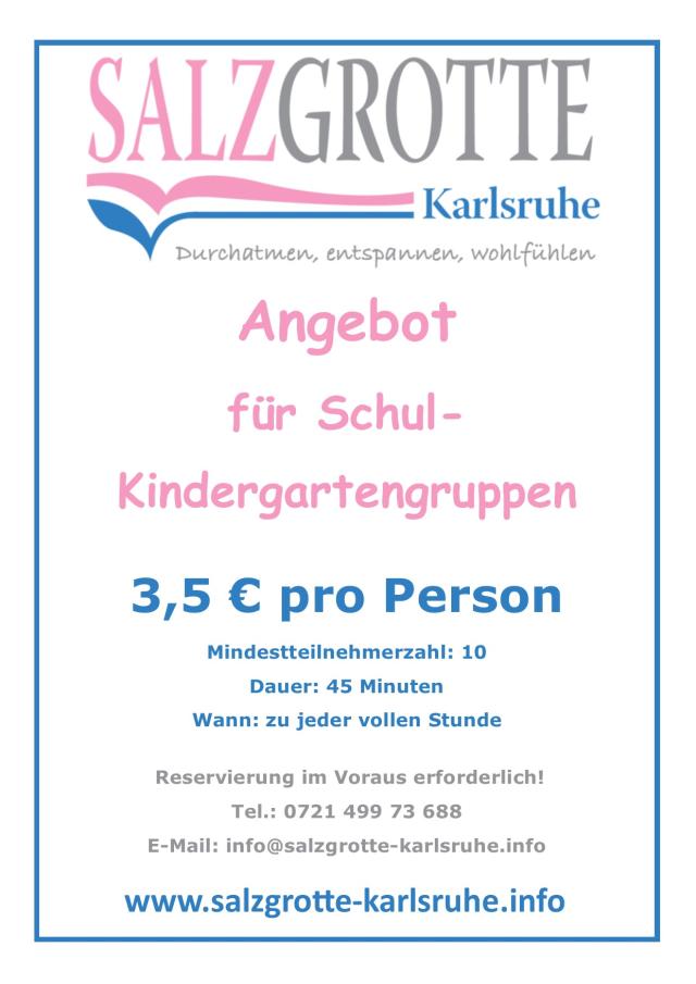 Angebot für Schul- und Kindergarten-Gruppen